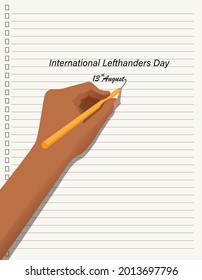 Vector Illustration of International lefthanders Day. August 13. Happy Left-handers Day. Left-handed character illustration.