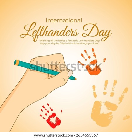 Vector illustration of International Lefthanders Day social media template