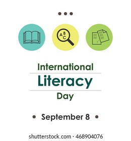 vector illustration for International Literacy Day  in september