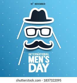 Vector illustration of International Men's Day. For a poster or banner and greeting card.
