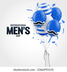 Vector illustration of International Men's Day. For a poster or banner and greeting card.
