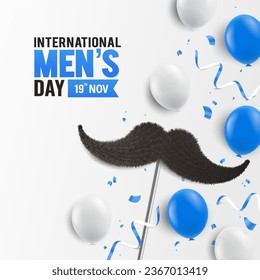 Vector illustration of International Men's Day. For a poster or banner and greeting card.
