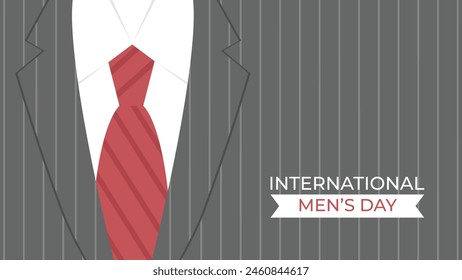 Vector illustration for the International Men's Day theme with a men's suit and tie. For poster, banner, greeting card.