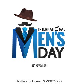 Vector illustration of International Men's Day. For a poster or banner and greeting card.
