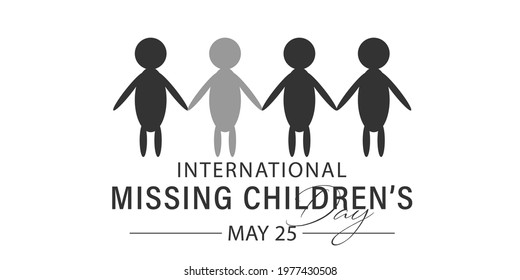 Vector illustration of International Missing Children's Day. Lost children on a white background. Prevention and awareness.