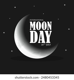 Vector illustration of International Moon Day social media feed template