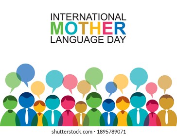 vector illustration of international mother language day concept design