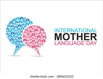 vector illustration of international mother language day concept design