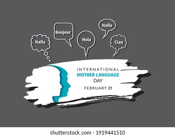 Vector Illustration of International Mother Language Day observed on February 21 English translation is hello