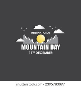 Vector illustration of International Mountain Day social media feed template