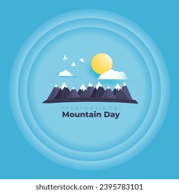 Vector illustration of International Mountain Day social media feed template