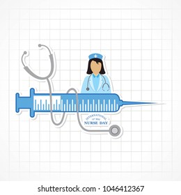 Vector illustration of International Nurse Day stock image and symbols