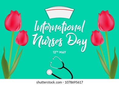 Vector illustration for International Nurse Day celebration. Can be used for poster, banner, background, icon, wallpaper, symbol, badge, label, and template design. 