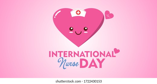 Vector illustration for International Nurse Day celebration With cute world icon. Can be used for poster, banner, background, icon, wallpaper, symbol, badge, and template design