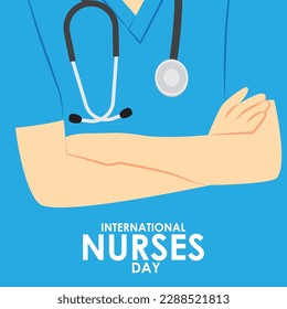 Vector illustration of International Nurses Day 12 May social media story feed mockup template post