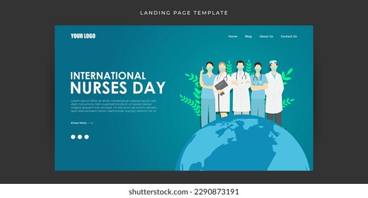 Vector illustration of International Nurses Day Website landing page banner mockup Template