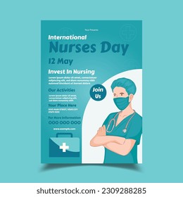 Vector Illustration of International Nurses Day Flyer Poster