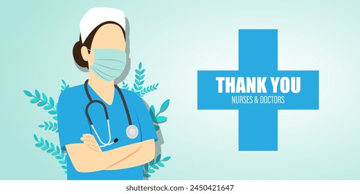 Vector illustration of International Nurses Day social media feed template