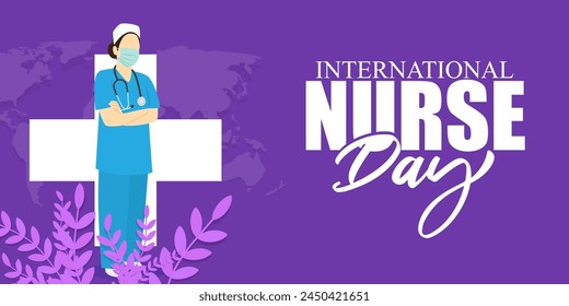 Vector illustration of International Nurses Day social media feed template