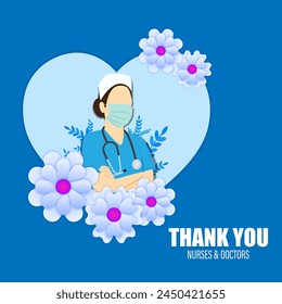 Vector illustration of International Nurses Day social media feed template