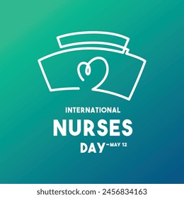 Vector Illustration of International Nurses Day. May 12. Gradient background. Nurse hat icon. Poster, banner, card, background. Eps 10.