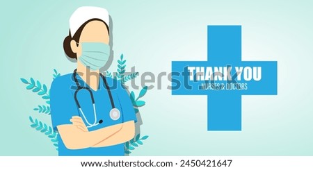 Vector illustration of International Nurses Day social media feed template