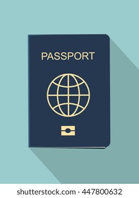 Vector illustration international passport.  Identification Document Flat Vector Illustration