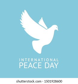 Vector illustration of international peace day, dove of peace