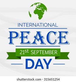 Vector illustration International Peace Day with dove.