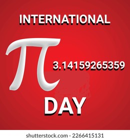 Vector Illustration of International Pi Day background with text and white color. Holiday concept. Template for background, banner, card, poster