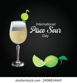 Vector illustration of International Pisco Sour Day.