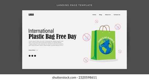 Vector illustration of International Plastic Bag Free Day Website landing page banner Template