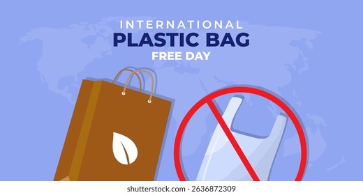 Vector illustration of International Plastic Bag Free Day social media template