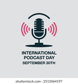 A vector illustration of International Podcast day 