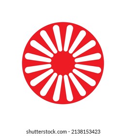 Vector illustration of international romani symbol on white background. Gypsy symbol.