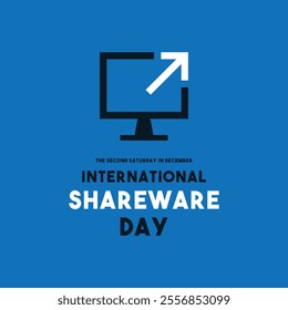 Vector Illustration of International Shareware Day. Blue background. Eps 10.