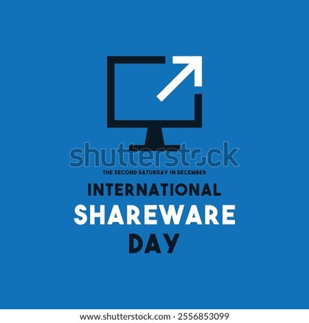 Vector Illustration of International Shareware Day. Blue background. Eps 10.