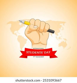Vector illustration of International Students' Day social media template