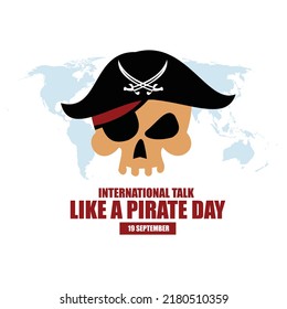 Vector illustration of International Talk Like a Pirate Day. Simple and elegant design