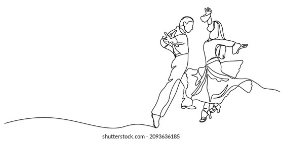 Vector illustration. International Tango Day. dance. Holiday. Drawing with one line.