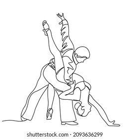 Vector illustration. International Tango Day. dance. Holiday. Drawing with one line.