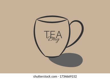 Concepto de un día de té mediante una simple línea de trabajo