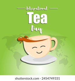 Vector illustration of International Tea Day social media feed template
