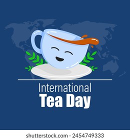 Vector illustration of International Tea Day social media feed template