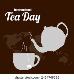 Vector illustration of International Tea Day social media feed template