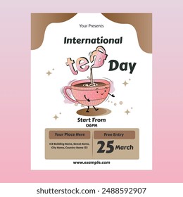 Vector Illustration of International Tea Day, 21st May Flyer Poster