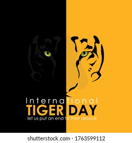 vector illustration of international tiger day.