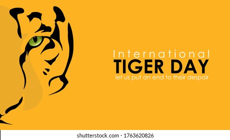 vector illustration of international tiger day.