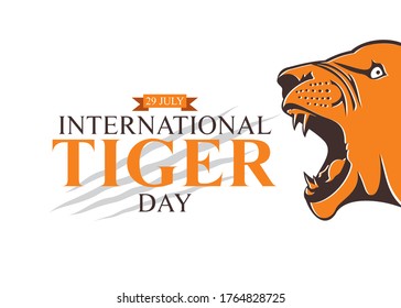 vector illustration of international tiger day poster design
