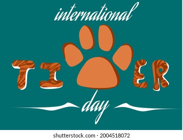 Vector Illustration, International Tiger Day is observed every July 29, an annual celebration to raise awareness of tiger conservation.